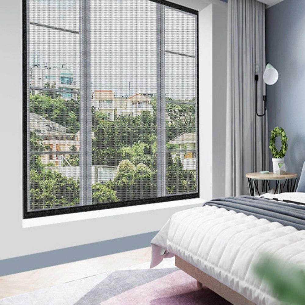 Self-adhesive Window Screen Curtains Anti Mosquito Insect Prevention Mesh Reusable Fully Wrapped Invisible Mesh Household Goods