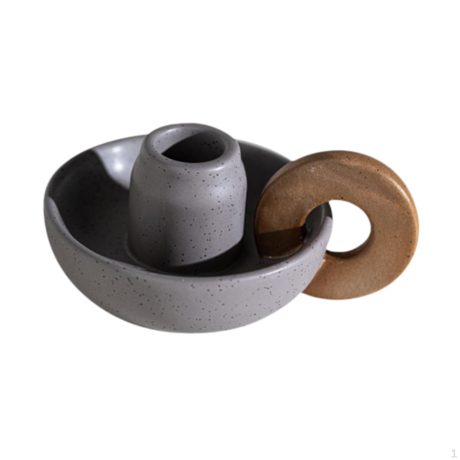 

Керамический подсвечник для конусных свечей, идеально подходит для обедов и торжеств grey violet