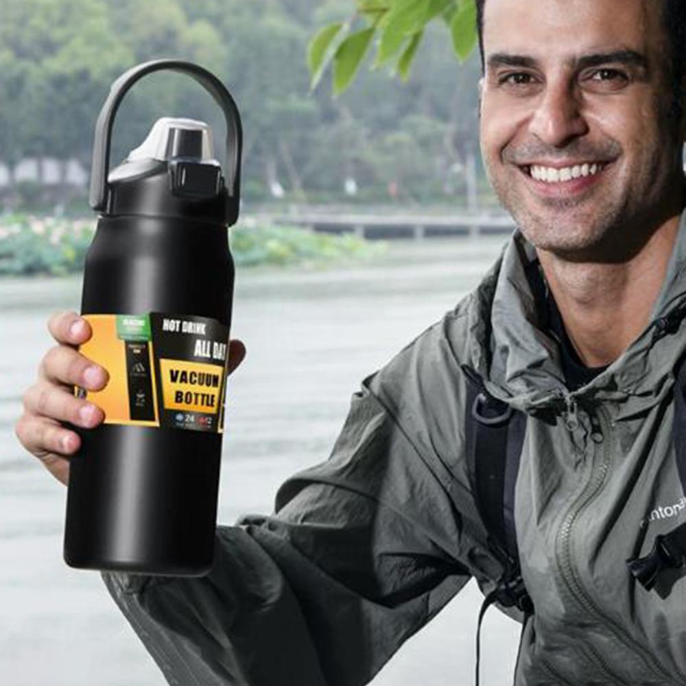 304 stainless steel vacuum bottle, Double-layer insulated kettle, Outdoor portable sports kettle, Large capacity space kettle