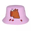 Women Unisex Bucket Hat Cute Capybara Summer Beach Vacation Getaway Headwear Lightweight Outdoor Sports Fishing Caps Ispoti