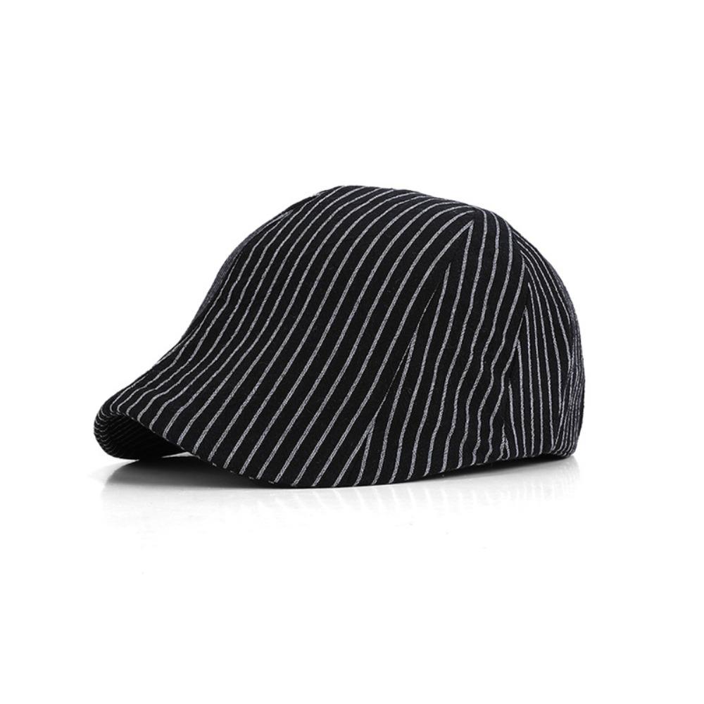 

New Striped Beret Sunscreen Breathable Sun Hats Forward Caps Unisex чёрный