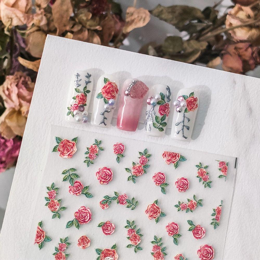 

Adhesive Nail Decorations Flowers Nail Stickers Cherry Blossoms Nail Decals Manicure Accessories