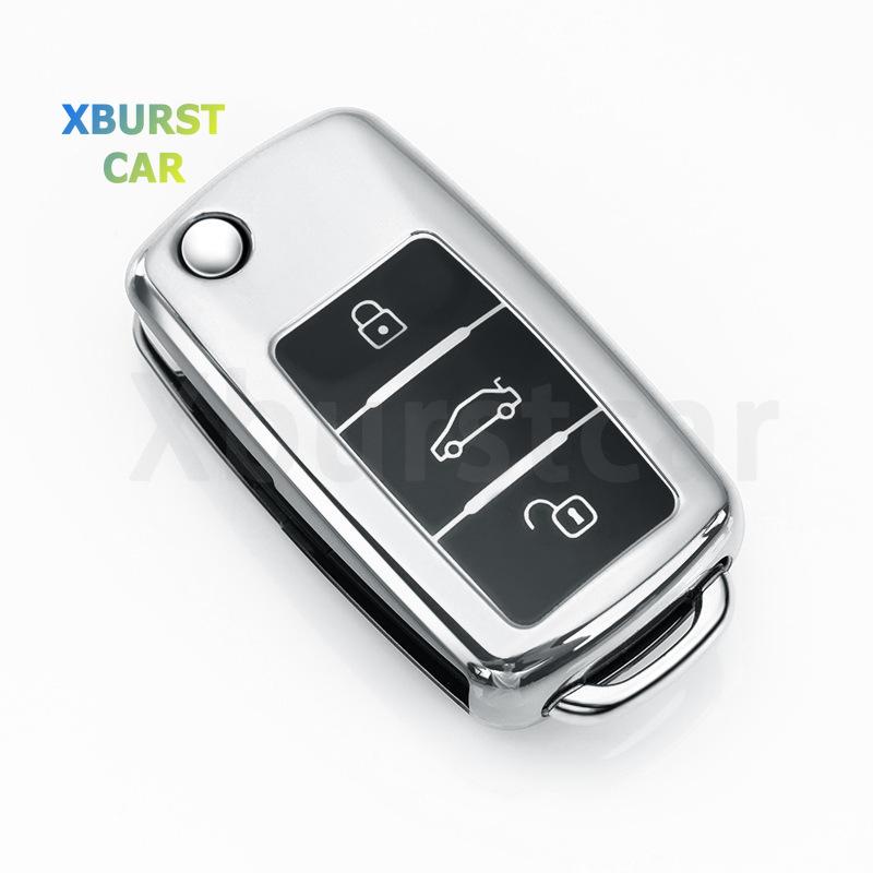 TPU Shell For VW Volkswagen Beetle Caddy Tiguan Polo Golf Passat Skoda Octavia Kodiaq Seat Leon Altea Car Key Case Cover Holder