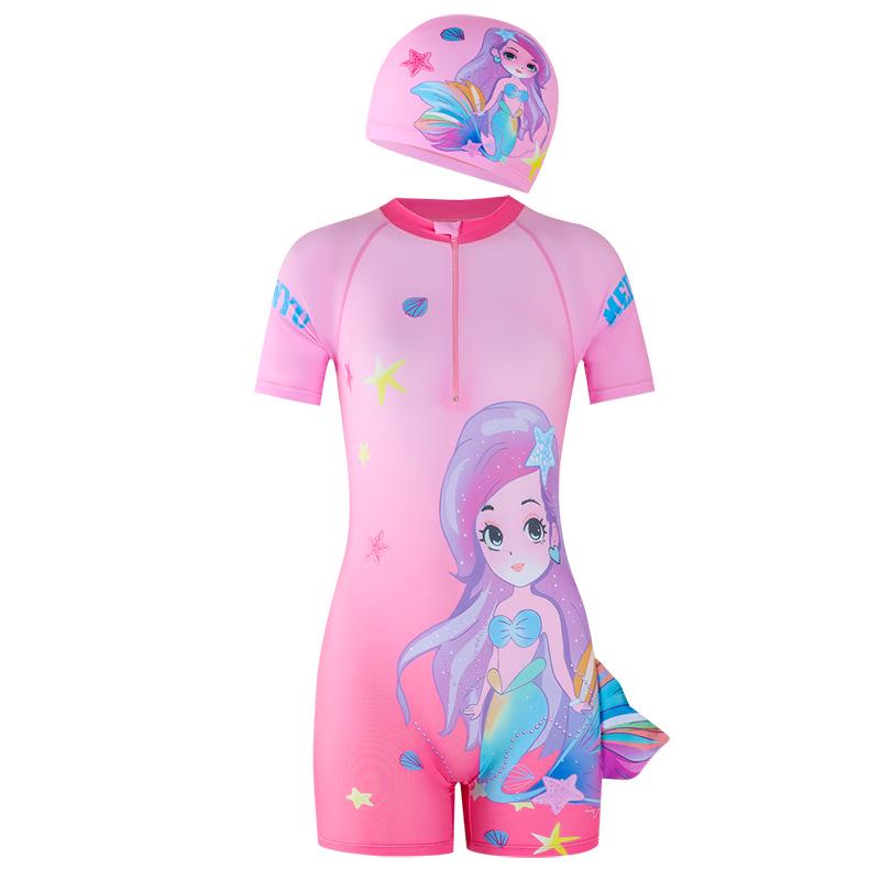 Girls' Summer One-Piece Swimsuit - Professional Hot Spring Swimwear for Kids
