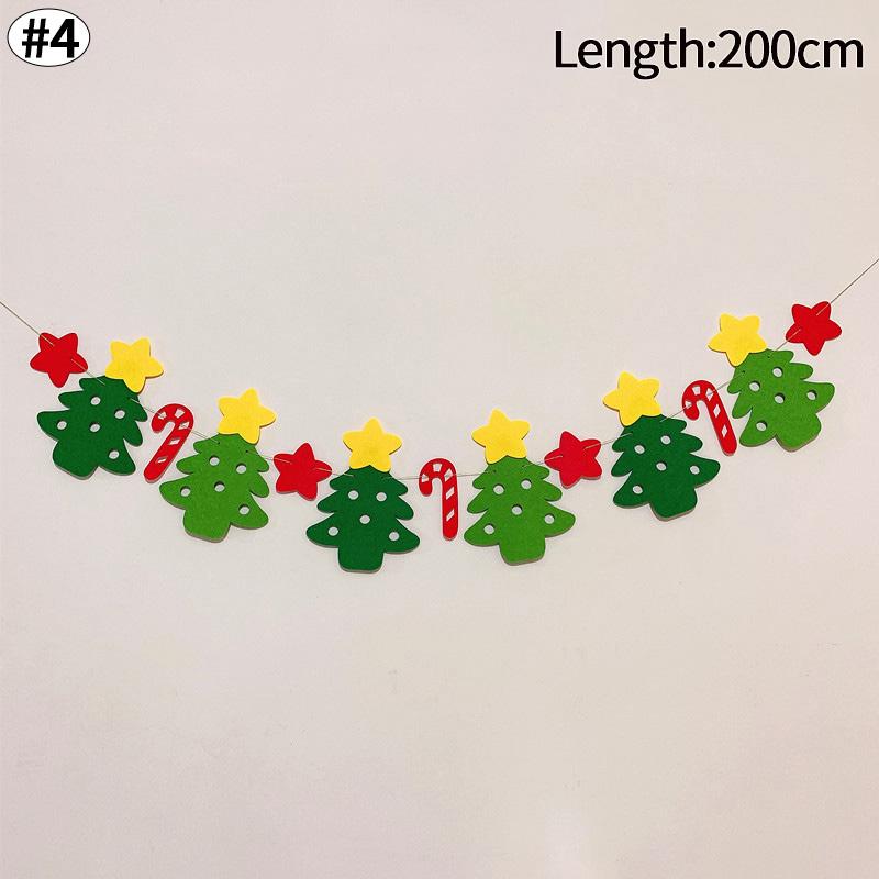 Christmas Decorations Christmas Hanging Flag Xmas New Year Party Decoration Supplies Kawaii Felt Xmas Banner Hanging Navidad