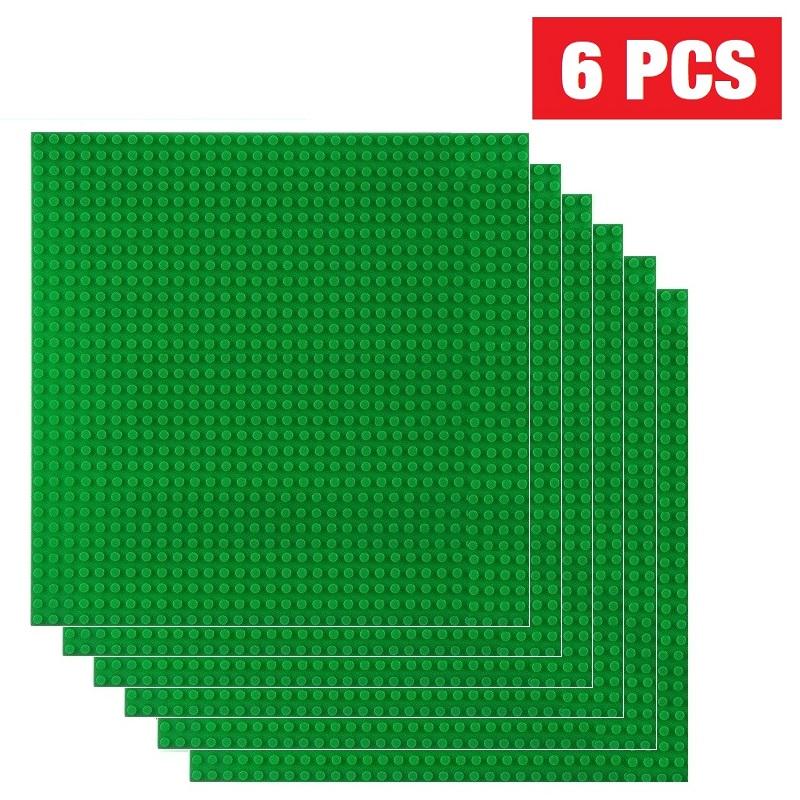 6PCS Classic Base Plate 32x32 16x32 Dots Baseplate Bricks DIY Assembly ABS Plastic Building Blocks Compatible Brand Figures City