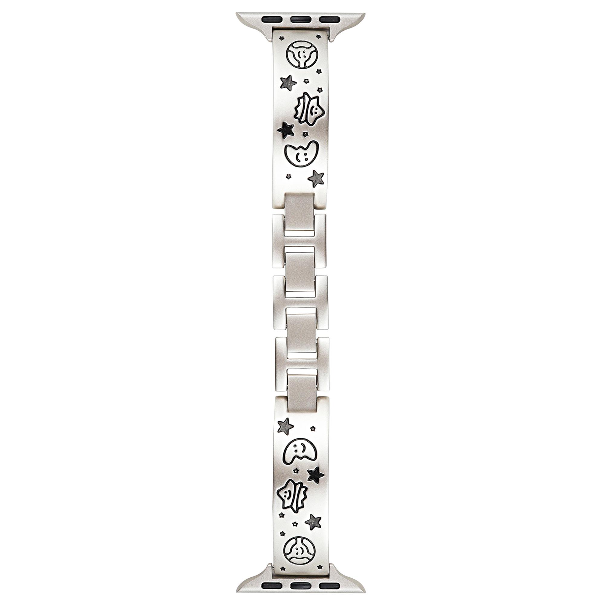 

Для Apple Watch Series 10 42 мм/9 8 7 41 мм/SE (2023) SE (2022) SE 6 5 4 40мм/3 2 1 38мм Металлический ремешок для часов Starlight/Black