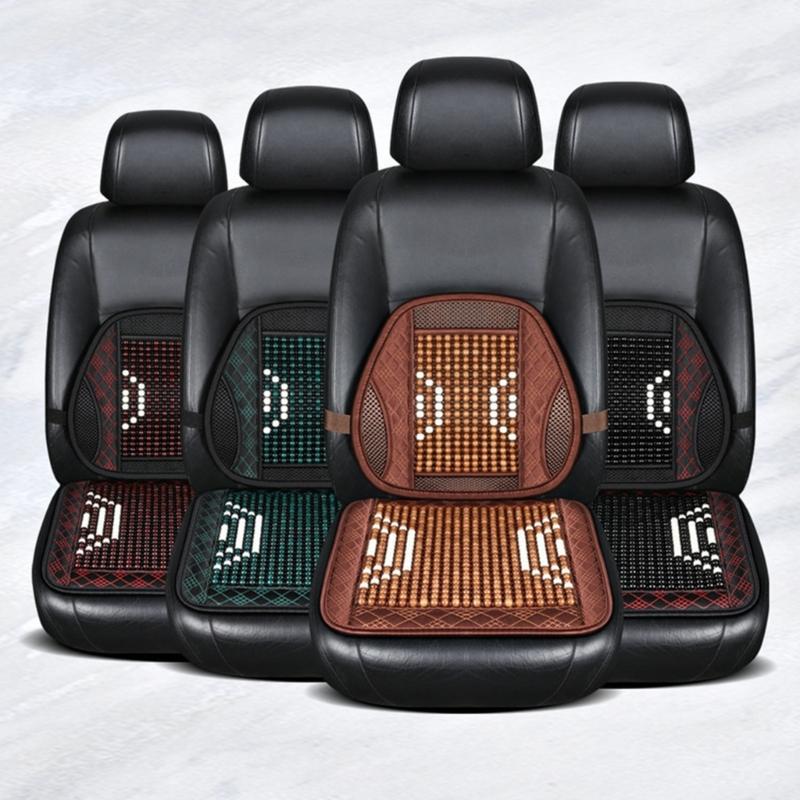 Universal Vehicle Chair Ventilated Cooling Seat Pad Cushion Beaded Comfort Seat Cover Lumbar Back Brace Support Cushion