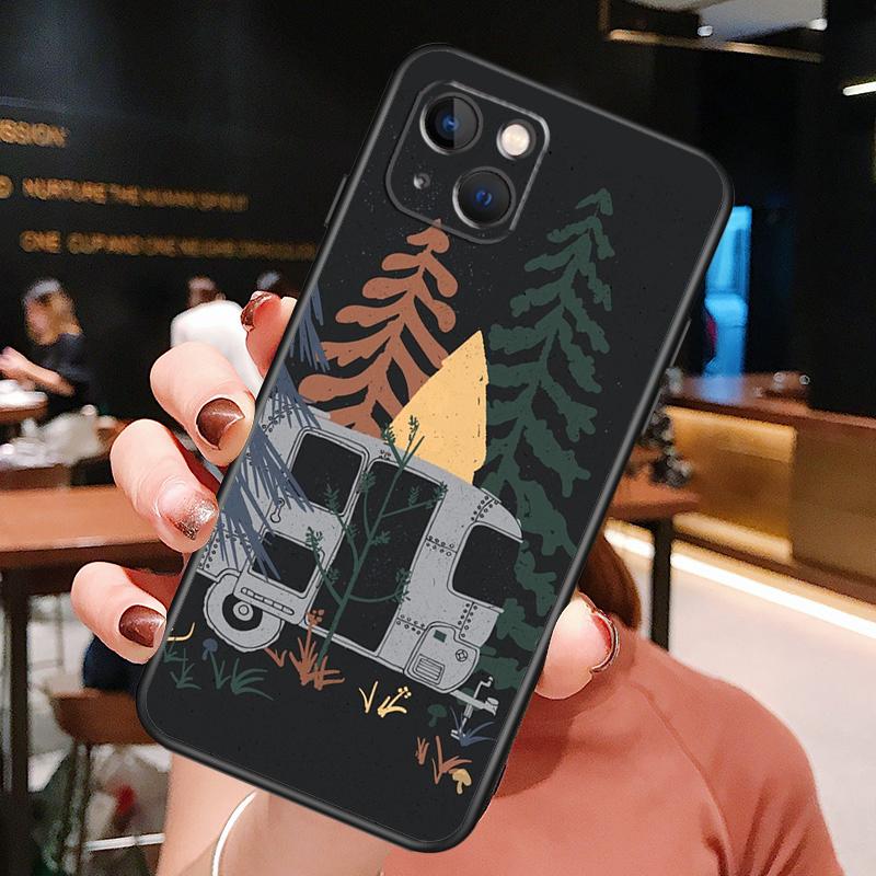 Camping Mountain Phone Case For iPhone 16 Pro Max 15 14 13 11 12 Pro Max Plus 12 13 Mini XR 16e Funda Cover