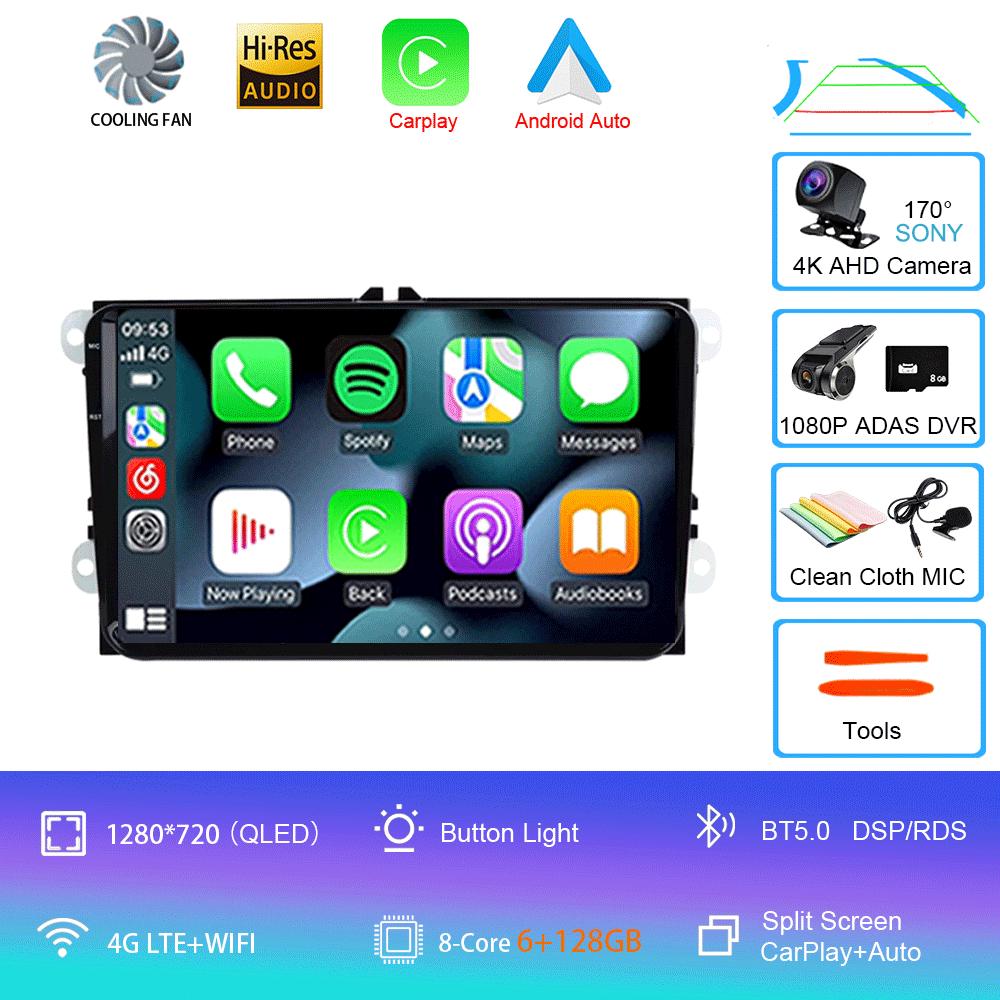 Radio auto 2 din android 14 ecran stereo Pentru VW Volkswagen Amarok Magotan Touran Polo MK5 SKODA Yeti Fabia Superb SEAT Toledo