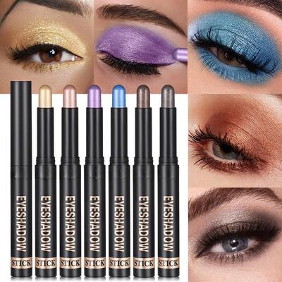 8 Colors Waterproof Pearlescent Eyeshadow Pencil Stick Lasting Glitter Shimmer Eye Shadow Pen Eyeliner Stick Eyes Makeup Tools