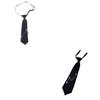 Childrens Clip On Chain Tie 3D Ribbon Design Glossy Metal Chain Decoration