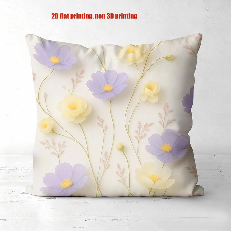 Floral Printed Cushion Covers 2D Flat Printing Style Polyester pillowcase, sofa decorative cushion cov Headboard Pillow