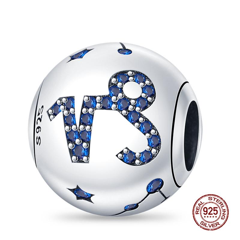 Original Charms Copper Twelve Constellations Charms Beads Fits Womens 3Mm Original Bracelets Necklace Diy Fine Jewelry Gifts