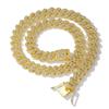 1PC European and American Popular 14mm Rhombus Cuban Chain Zinc Alloy Necklace Full of Diamonds Hip Hop Trendy Men's and Women's Fashion Quality