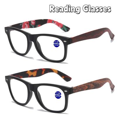 Fashionable Wooden Frame Reading Glasses Vintage Large Frame for Elderly High Definition Ultra Light Comfortable