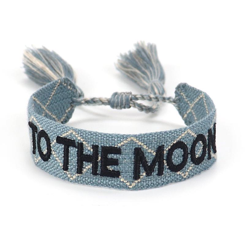 Handmade European Style Embroidered Love Bracelet with Tassels for Girls