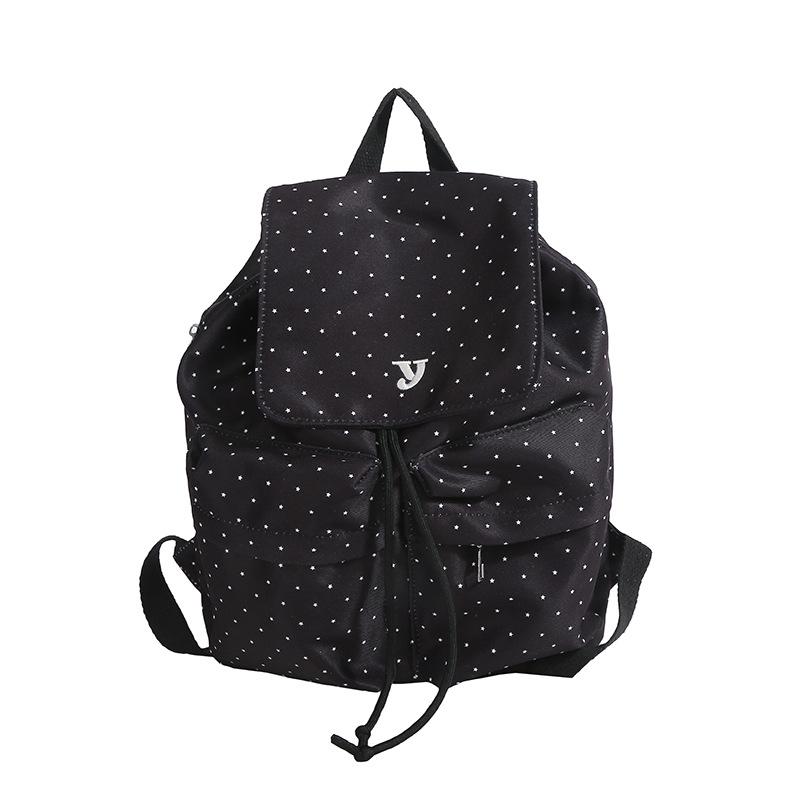 

Korean polka dot retro backpack women s high-value lazy wind going out leisure backpack junior high school student schoolbag чёрный