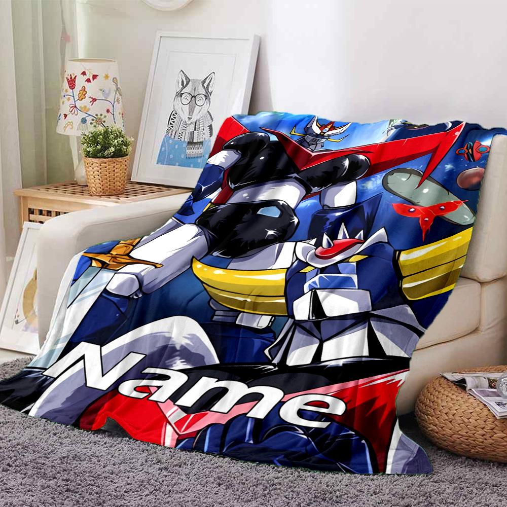 Customiz Name Personality UFO Robo Grendizer Blanket Soft &Warm Sofa Office Bed Travel Lunch Break Blanket, Gift Suitable All Seasons