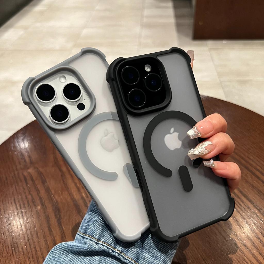 Luxury Magsafe Wireless Charging Matte Phone Case For iPhone 11 12 13 14 15 16 Pro Max Plus Magnetic Transparent Bumper Cover
