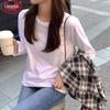 Langsha Women's Heavyweight Pure Cotton Long Sleeve T-Shirt