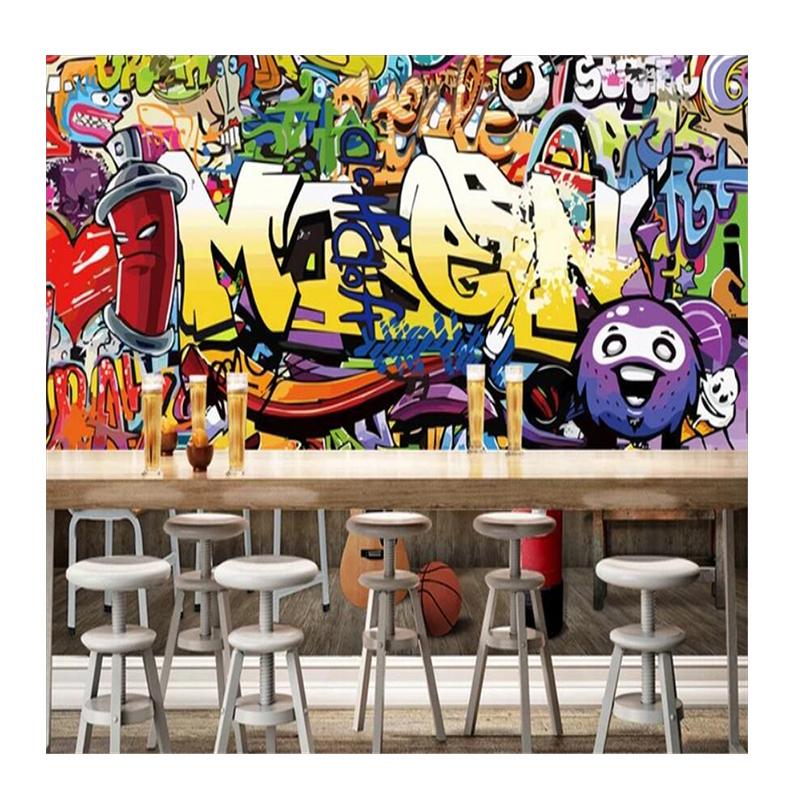 Fashion Letter Wallpaper 3d Graffiti Mural Bar Ktv Background Wall Living Room Bedroom Wallpaper