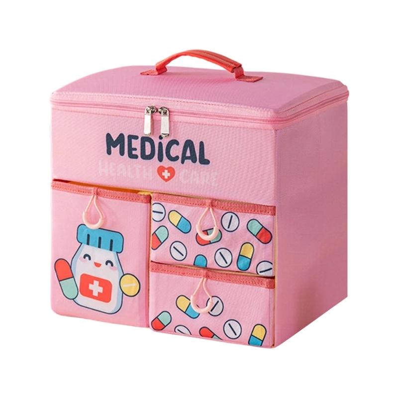 Portable Hand Carry Medicine Storage Box Foldable Multiple Drawer Compartment for Organized Home Use