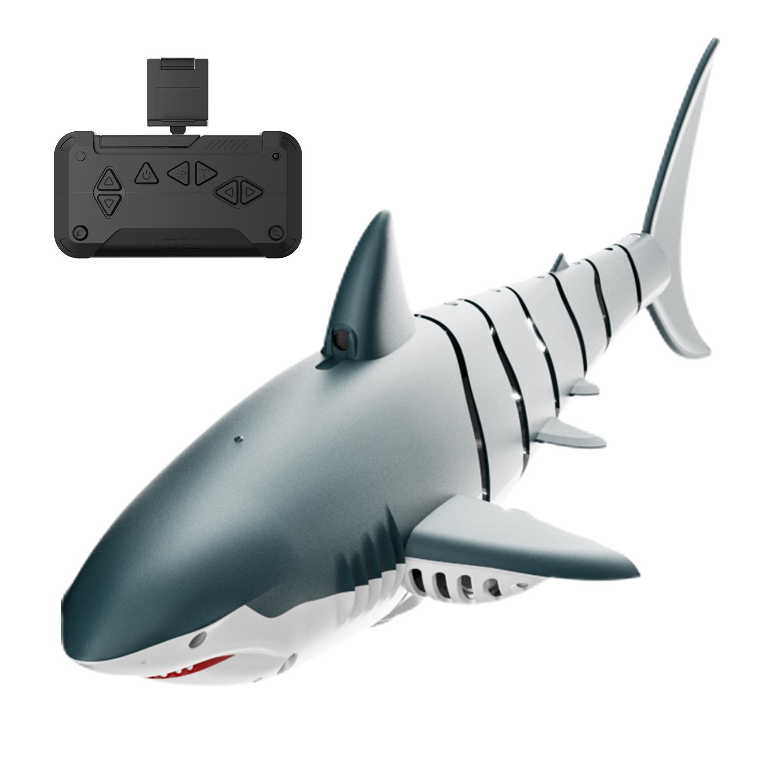

Игрушка-акула с дистанционным управлением 2.4G, имитация акулы с камерой, светодиодными фонарями и распылителем воды синий
