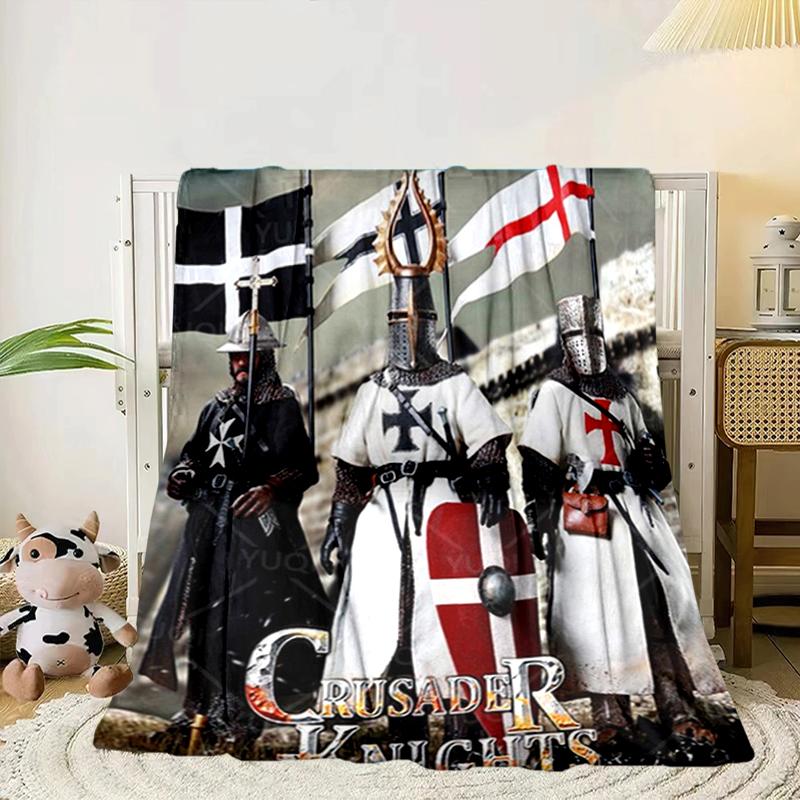 Knightly Crusader Armor Blanket Flannel Blanket for bed, sofa, Camping, Hiking, Picnic Essentials, gift for family Fan gifts