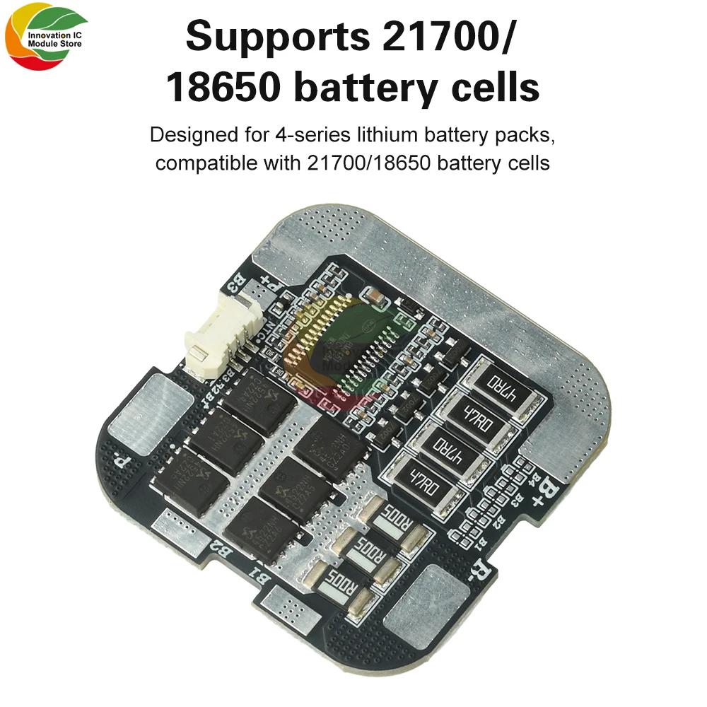 4S 60A 21700 Lithium Battery Protection Board with Balancing, 3.7V Series 18650 Protection Board