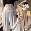 Neue chinesische Stil High-Waist Knopf Anzughose für Damen Im Frühling Neues Design Freizeithose Vielseitig und Schlank Chinesischer Stil Weitbeinige Hose