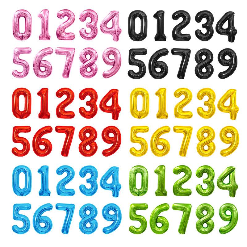 32-Inch Gold Number-Shaped Foil Balloons for Decorations
