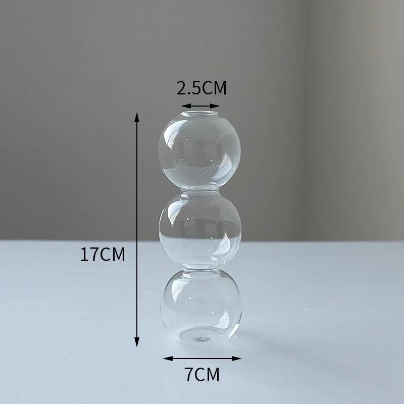 Glass Vase Decorative Flower Bottle Transparent Flower Vase Mushroom Bud Vase Home Decor Table Ornaments Mother'S Day Gifts