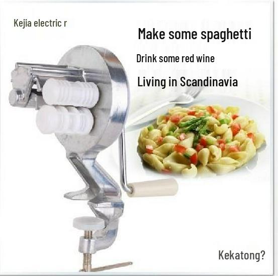 Manual Hand-crank Pasta and Noodle Maker with Dough Press