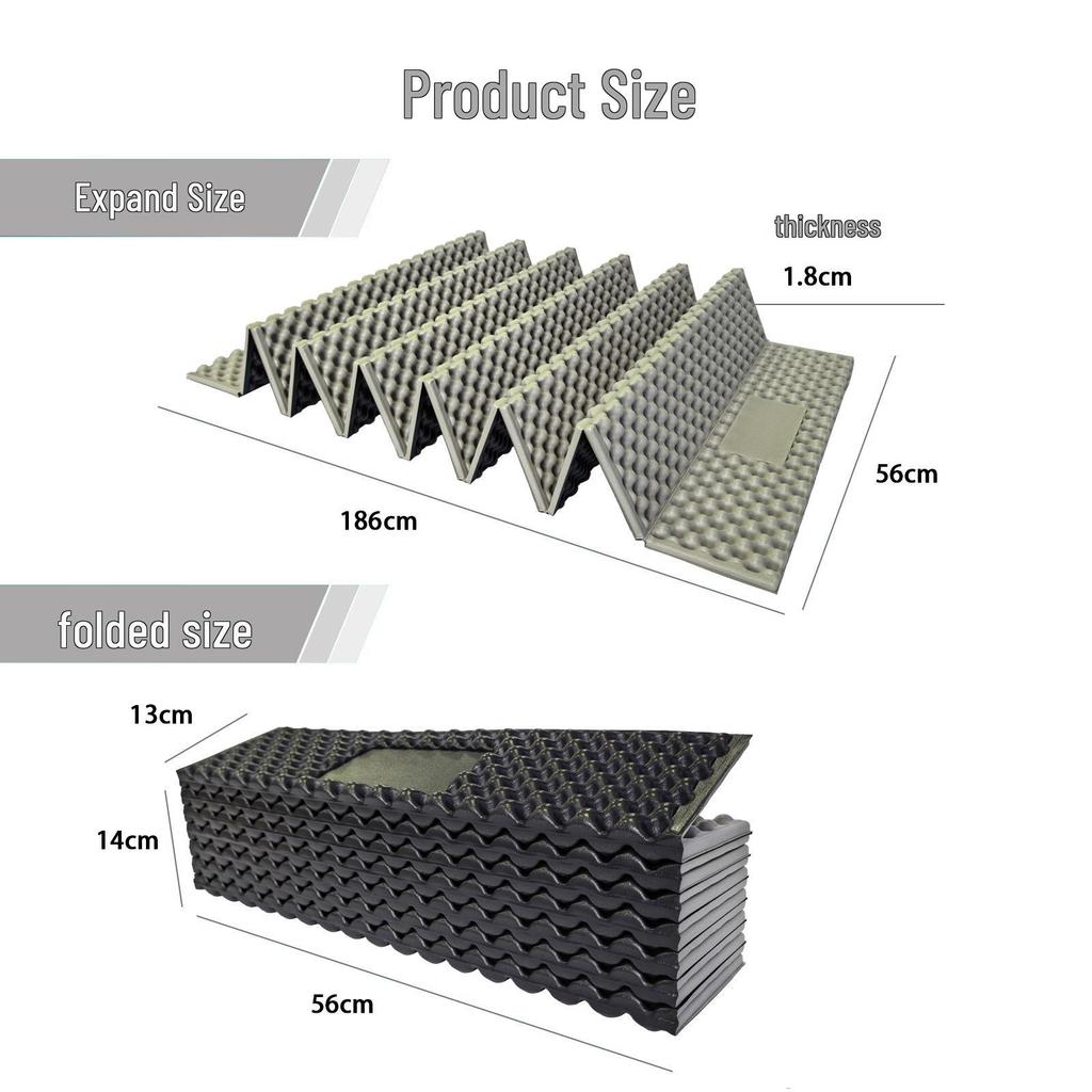 Plateau d'œufs Pliable Étanche Tapis de Camping Épais Film d'Aluminium Matelas de Couchage Portable