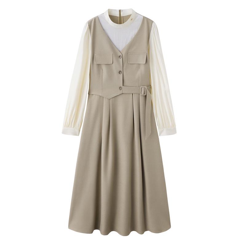 2025 Spring Women's Slimming Mid-Length Spliced Two-Piece Dress MJ2513