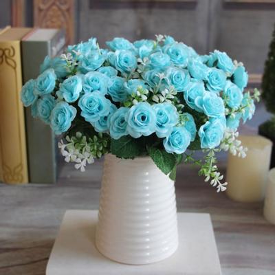 1 Blumenstrauß, Simulationsrose, kein Gießen, lebendige Zierblumen, leuchtende Farben, künstliche Blumen, Heimverschönerung