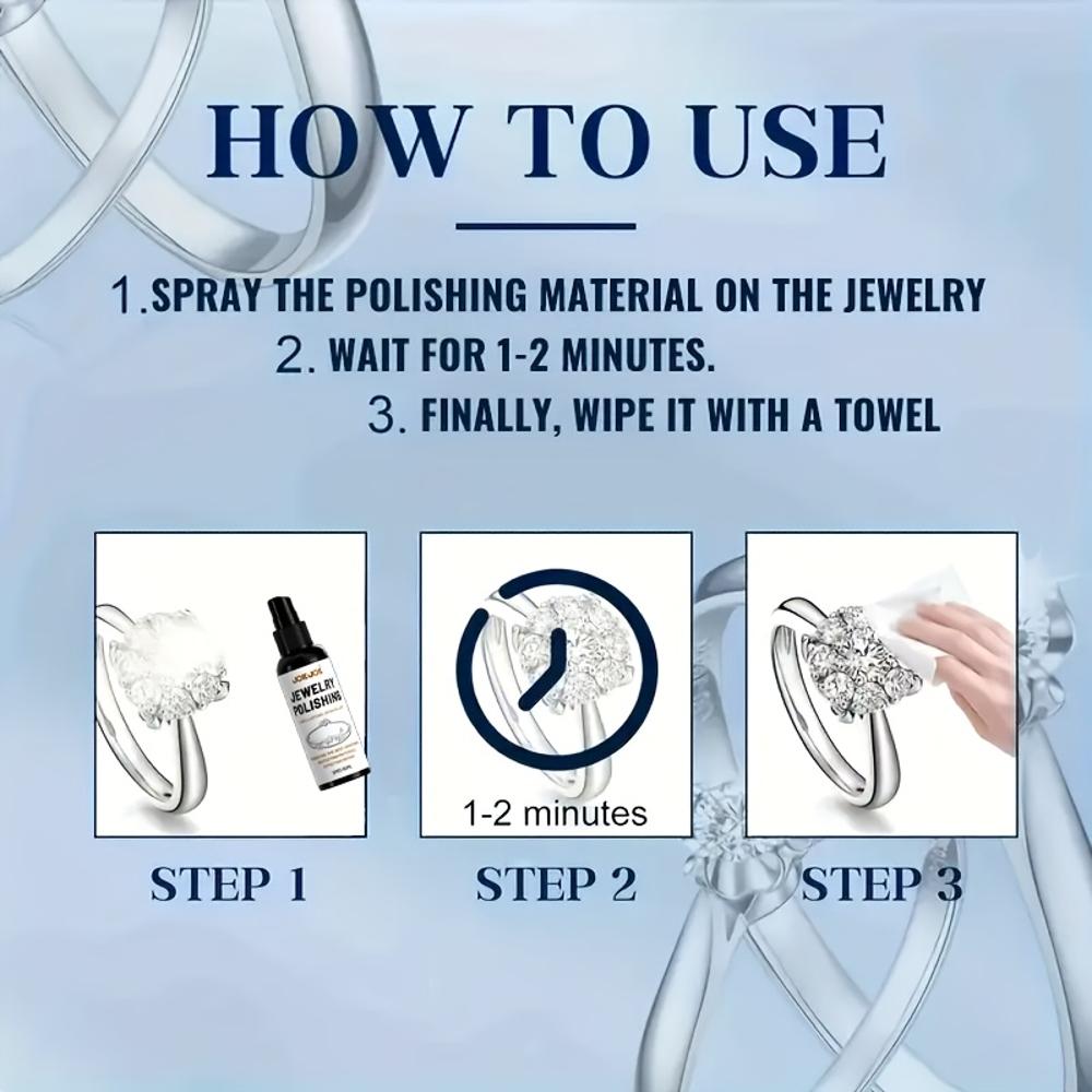 [Pro Polishing Spray] Pro Jewelry Polishing Spray | Tarnish & Oxidation Remover, Shine Enhancing Polish for Silvery, white Golde