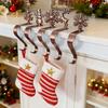 Christmas Stocking Hook Non-Slip Metal Stocking Hanger Reindeer Snowflake Snowman Tree Mantel Hook for Hanging Xmas Ornaments Wreaths Home Party
