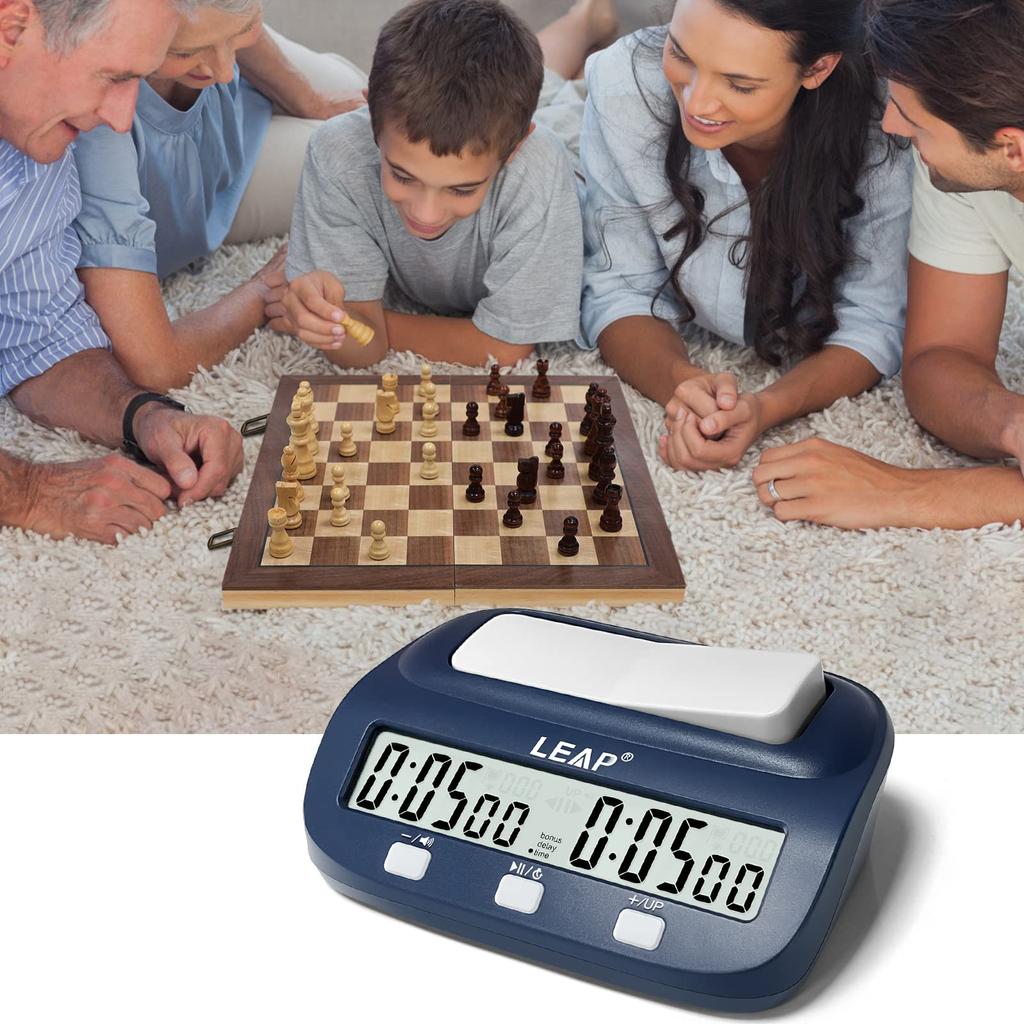 LEAP Chess Clock Cyfrowy zegar szachowy Profesjonalny zegar szachowy z bonusem czasowym i opóźnieniem