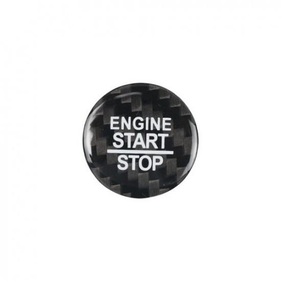 1x Black Carbon Fiber Car Engine Start Button Cover For Dodge Challenger 2015+