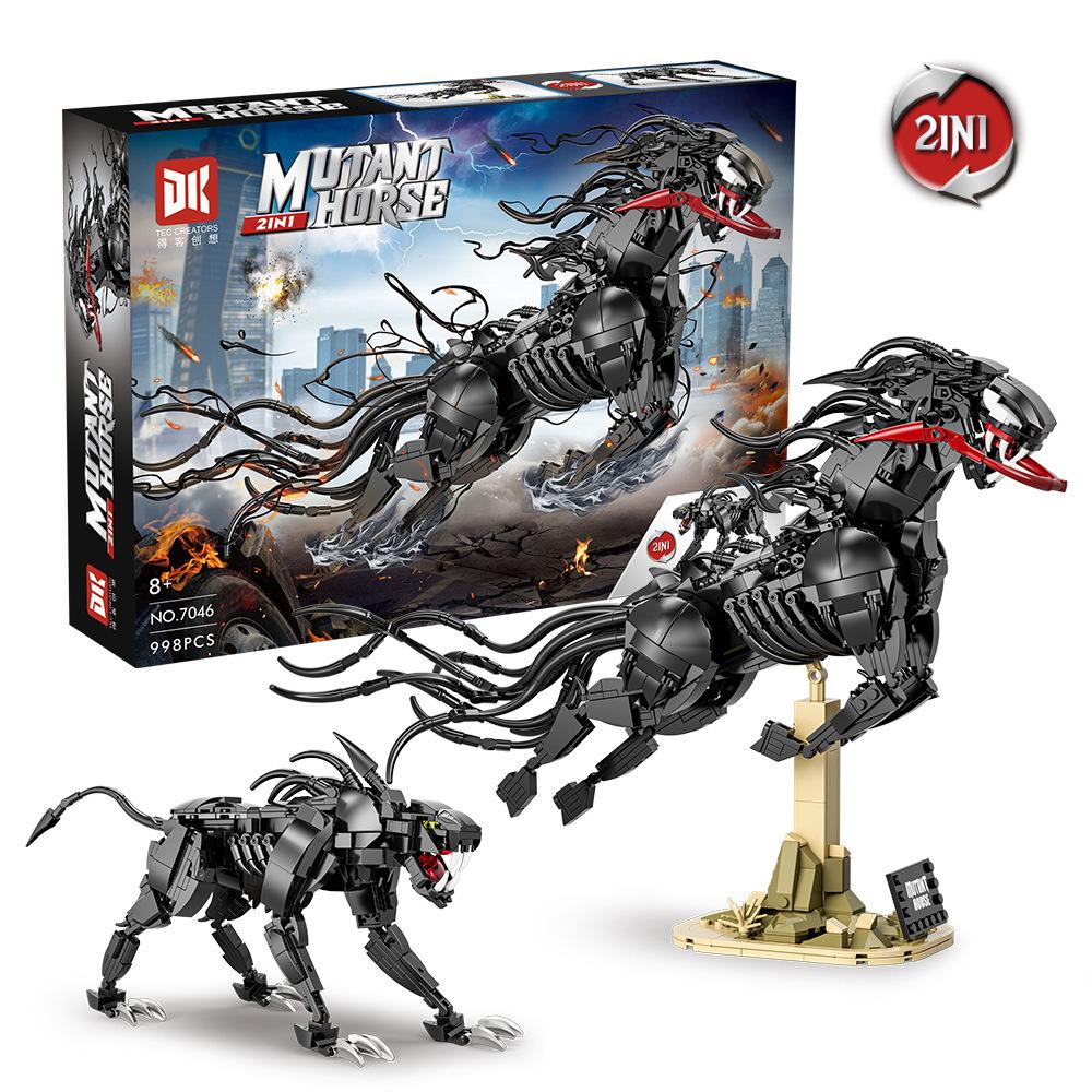 7046 Mutant Horse Anime Venom Building Blocks Model Movie Horse Monster Diy Bricks Assembly Toys Kids Trendy Toys Birthday Gifts