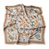 Satin Scarf 70x70 - Pattern for Bags and Accessories in Shades of Green and Caramel