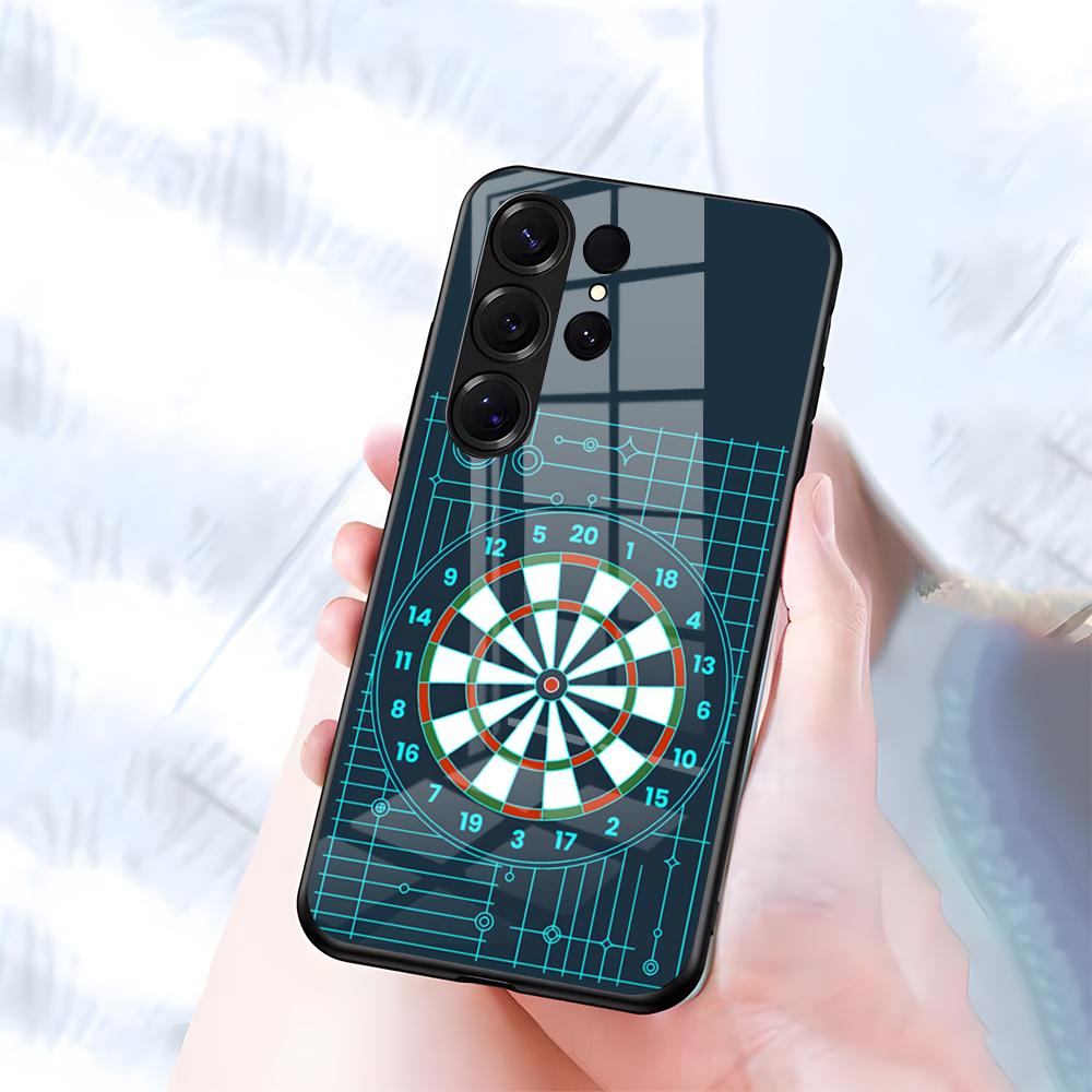 Playroom Dart Printed Phone Case For Samsung S26 S25 S24 FE S23 S22 S21 Plus S20 Ultra Note20Ultra Black Glass Cover