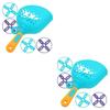 Children's Flying Disc Launcher Toy 2Sets Blue Outdoor Interactive Game