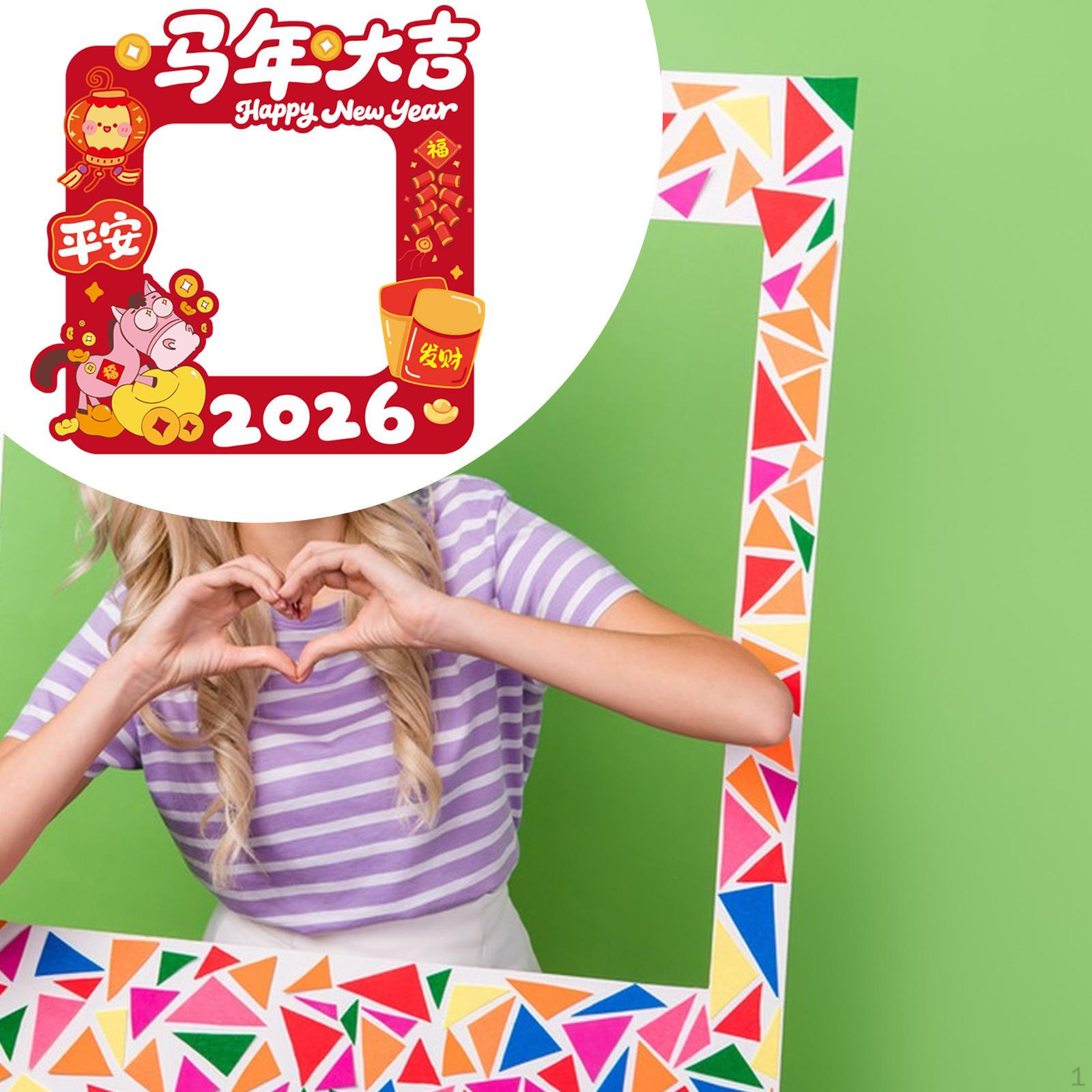 

Chinse Year Photo Frame Prop Decorative Spring Festival Decor for Party Holiday Events