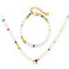 Opk Jewelry Light Luxury Color Beaded Bracelet Fashion Natural Freshwater Pearl Necklace Set