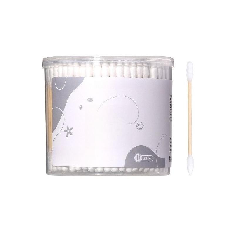 Disposable Cotton Swabs 300 Pcs Cosmetic Cotton Swabs Double-ended Spiral Pointed Cotton Swabs