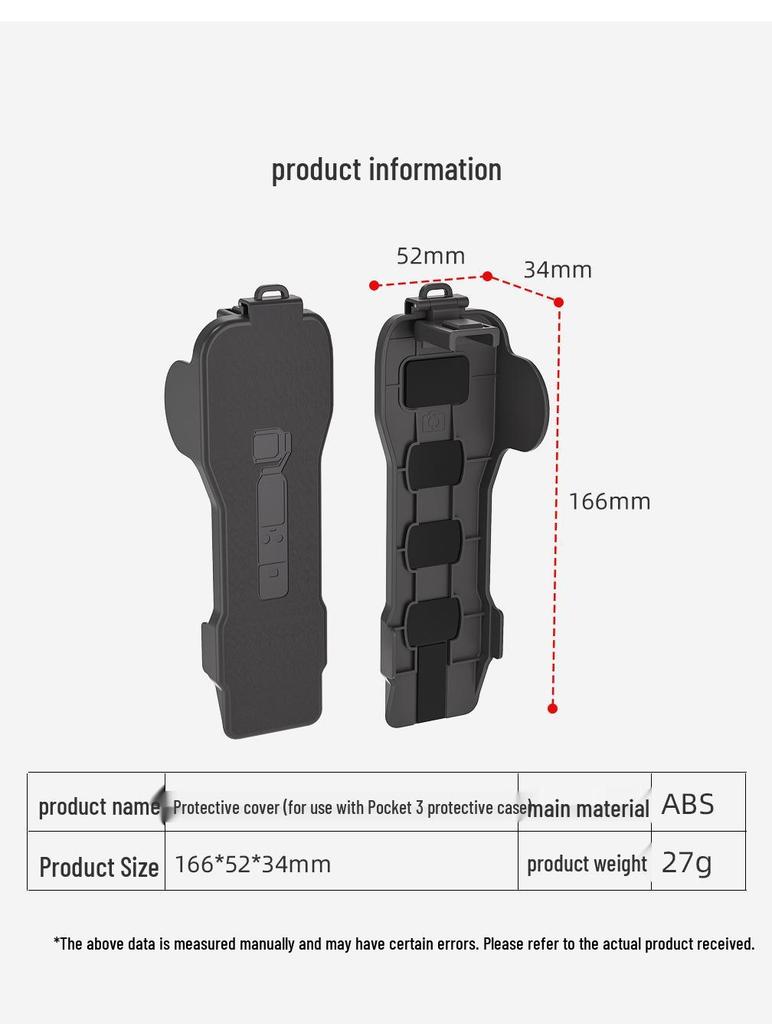 DJI Pocket 3 Protective Case with Magnetic Flip Cover and Screen Plate for Gimbal Camera and Filter Storage.