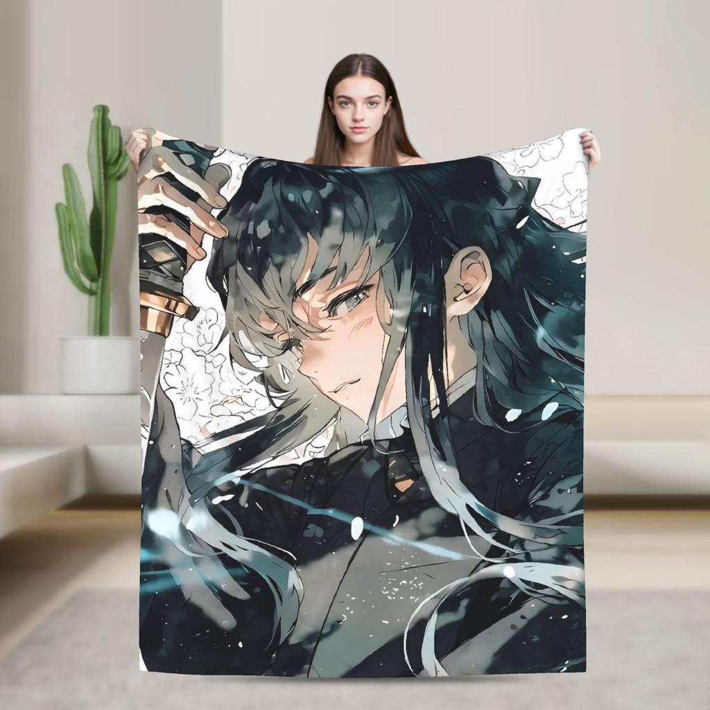 Muichiro Tokito Anime Blanket  Warm Soft Comfortable Plush Bedding Throws For Couch Chair Sofa Bed Picnic Bedspread Bed Cover